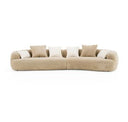 Trevor - Modern Tan Fabric Curved Mini Sectional Sofa
