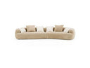 Trevor - Modern Tan Fabric Curved Sectional Sofa