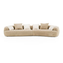 Trevor - Modern Tan Fabric Curved Sectional Sofa