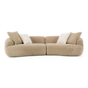 Trevor - Modern Tan Fabric Curved Mini Sectional Sofa