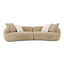 Trevor - Modern Tan Fabric Curved Mini Sectional Sofa