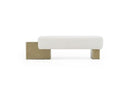 Triumph - Contemporary Off-White Fabric + Antique Brass Bench