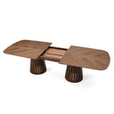 Truman - Mid-Century Modern Walnut Extendable Dining Table + 10 Chairs Set