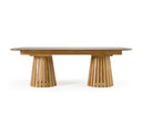 Truman - Mid-Century Modern Natural Oak Extendable Dining Table + 10 Chairs Set