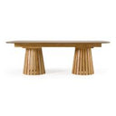 Truman - Mid-Century Modern Natural Oak Extendable Dining Table + 6 Chairs Set