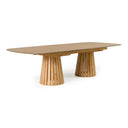 Truman - Mid-Century Modern Natural Oak Extendable Dining Table + 10 Chairs Set