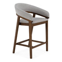 Truman - Mid-Century Modern Grey + Walnut Counter Chair (Set of 2)