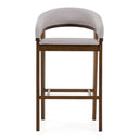 Truman - Mid-Century Modern Grey + Walnut Bar Chair (Set of 2)