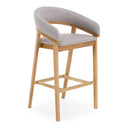 Truman - Mid-Century Modern Grey + Natural Oak Bar Chair (Set of 2)