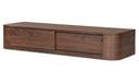Round Off Floating Console Table Walnut