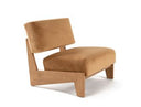 Tucker - Mid-Century Modern Camel Velvet + Chestnut Accent Chair
