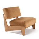 Tucker - Mid-Century Modern Camel Velvet + Chestnut Accent Chair