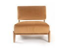 Tucker - Mid-Century Modern Camel Velvet + Chestnut Accent Chair