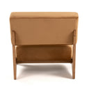 Tucker - Mid-Century Modern Camel Velvet + Chestnut Accent Chair