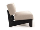 Tucker - Mid-Century Modern Light Grey Fabric + Black Walnut Accent Chair