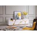 Aspen Modern Wide White and Gold Dresser
