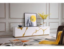 Legend 79"-Wide Modern White TV Stand