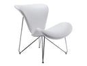 Decatur Mid-Century White Leatherette Accent Chair