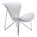 Decatur Mid-Century White Leatherette Accent Chair