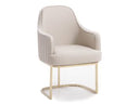 Kasem - Modern Grey Fabric + Gold Dining Chair