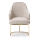 Rocky - Glam White Marble & Brush Gold Round Dining Table