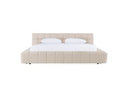 Tyree + Brooklyn - Modern Off-White Fabric + Walnut 4-Piece Bedroom Set