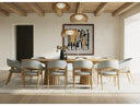 Truman - Mid-Century Modern Natural Oak Extendable Dining Table + 10 Chairs Set