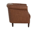Cognac Leather Lounge Chair Marjorie by Matho Sun, view 3