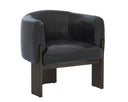Dark Brown Vintage Black Night Leather Lounge Chair Trine by Matho Sun