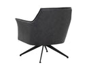 Alpine Black Leather Lounge Chair Crosby Swivel by Matho Sun, view 4