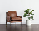Brown Shalimar Tobacco Leather Armchair Mauti by Matho Sun, view 5