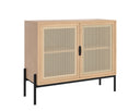 Small Black Rustic Oak/Natural Sideboard Avida by Matho Sun