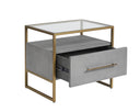 Grey Shagreen Nightstand Venice by Matho Sun, view 3
