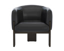 Dark Brown Vintage Black Night Leather Lounge Chair Trine by Matho Sun, view 2
