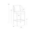 Light Grey / Bravo Cognac Counter Stools set of 2 Pearce by Matho Sun, view 6