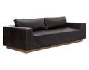 Light Oak Tuscany Warm Black Leather Sofa Anakin by Matho Sun, view 2