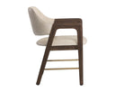 Smoke Acacia Bravo Cream Dining Armchair Milton by Matho Sun, view 3