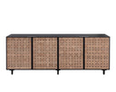 Large Suede Light Tan Leather Sideboard Omari by Matho Sun, view 4