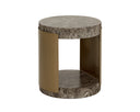 Marble Look Dark Emperador End Table Cavette by Matho Sun, view 2