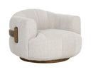Warm Brown Dove Cream Armchair Tadeo Swivel by Matho Sun