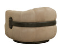 Dark Brown Sahara Sand Leather Armchair Tadeo Swivel by Matho Sun, view 4
