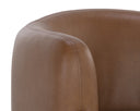 Rustic Oak Vintage Camel Leather Lounge Chair Trine by Matho Sun, view 6
