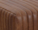 Square Lucia Tobacco Leather Ottoman Lewin by Matho Sun, view 4
