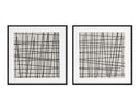 48" X 48" Black Floater Frame Abstract Crosshatch (Set Of 2) by Matho Sun