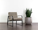 Missouri Stone Leather Lounge Chair Sterling by Matho Sun, view 5