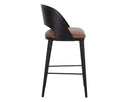 Black Cognac Leather Barstool Dezirae by Matho Sun, view 3