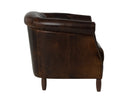 Chocolate Leather Lounge Chair Marjorie by Matho Sun, view 3