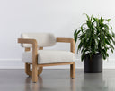 Rustic Oak Heather Ivory Tweed Lounge Chair Madrone by Matho Sun, view 5