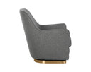 Belfast Koala Grey Lounge Chair Marcela Swivel by Matho Sun, view 3