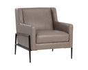 Alpine Grey Leather Lounge Chair Talula by Matho Sun